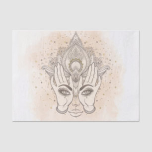 Papier Mousseline Pêche & Or Boho Lotus Flower Beauté