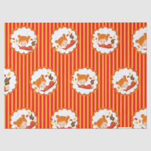 Papier Mousseline Peint à la main Automne Adorable Girl Tissu Papier