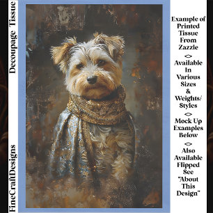 Papier Mousseline Peinture à l'huile découpage de Yorkshire Terrier