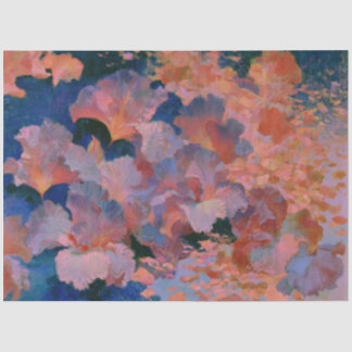 Papier Mousseline Peinture à l'huile impressionniste florale Rose et
