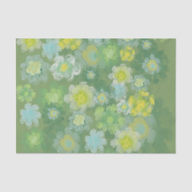 Papier Mousseline Peinture Abstraite d'aquarelle salée florale (Recto)