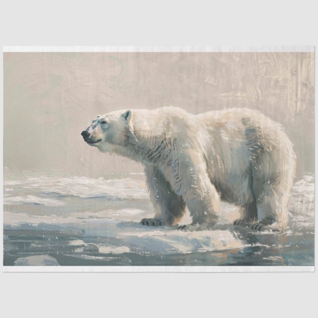 Papier Mousseline Peinture Art Découpage de l'Ours polaire (Recto)