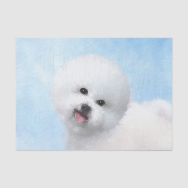 Papier Mousseline Peinture Bichon Frise - Cute Original Chien Art (Recto)