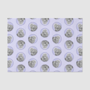 Papier Mousseline Peinture de caniche Jouet miniature Argent Gris Ch