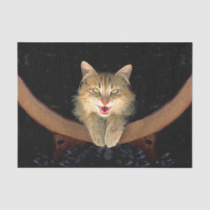 Papier Mousseline Peinture de chat Mad - Cute Original Cat Art