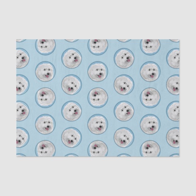 Papier Mousseline Peinture de chien des lowland polonais art origina (Recto)