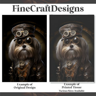 Papier Mousseline Peinture de chien Shih Tzu Steampunk mignonne déco