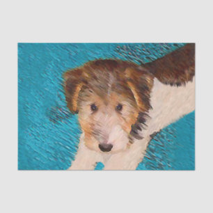 Papier Mousseline Peinture de chiot Terrier Fox - Art de chien origi