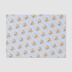 Papier Mousseline Peinture de Golden Retriever - Beau art original d