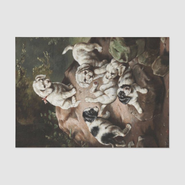 Papier Mousseline Peinture de marionnettes par Carl Reichert Tissue  (Recto)