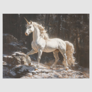 Papier Mousseline Peinture de style Vintage Unicorne blanche