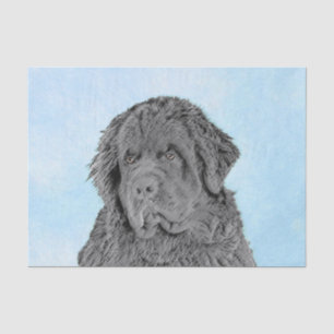 Papier Mousseline Peinture de Terre-Neuve - Cute Original Chien Art