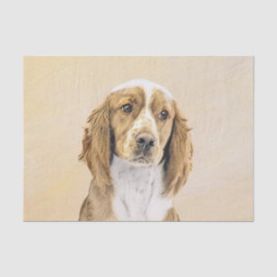 Papier Mousseline Peinture d'espagnol Welsh Springer - Art original