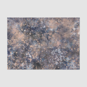 Papier Mousseline Peinture Éclaboussée Bleue et Or Rose Abstrait Gla