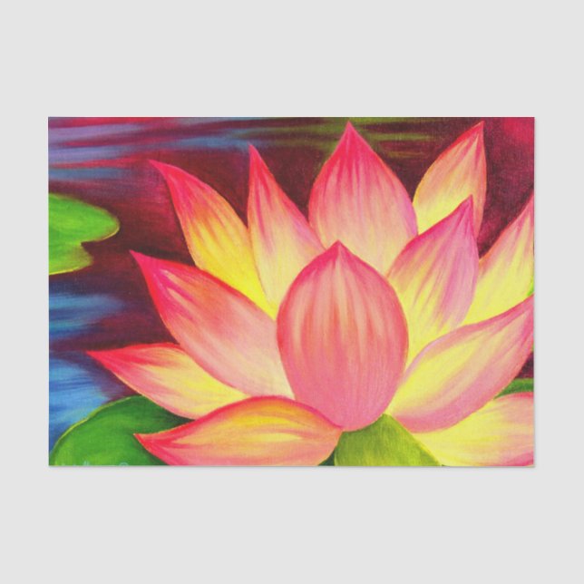 Papier Mousseline Peinture en lotus rose floral (Recto)