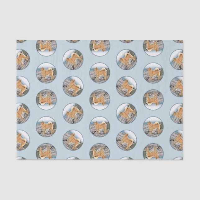 Papier Mousseline Peinture finlandaise Spitz Seashore Peinture Chien (Recto)