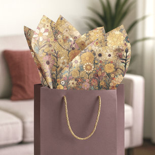 Papier Mousseline Peinture florale d'art fin de style Art nouveau an
