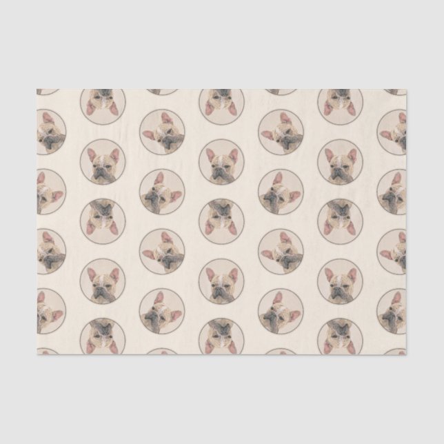 Papier Mousseline Peinture française de Bulldog Fawn mignonne art de (Recto)