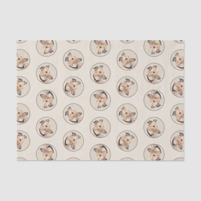Papier Mousseline Peinture Greyhound Fawn mignonne Original Animal c (Recto)