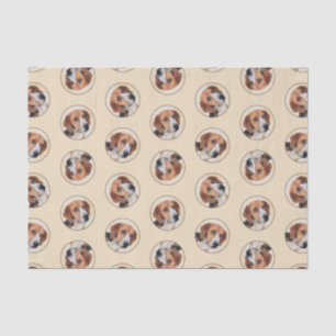 Papier Mousseline Peinture Harrier Tri-Color jolie art original chie