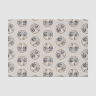 Papier Mousseline Peinture Keeshond 2 Keeshonden Original Chien Art