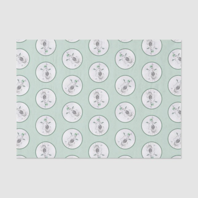 Papier Mousseline Peinture Keeshond Noël Snowman Pet Dog Art (Recto)