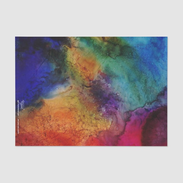 Papier Mousseline Peinture magique d'encre d'alcool de GGs Yupo (Recto)