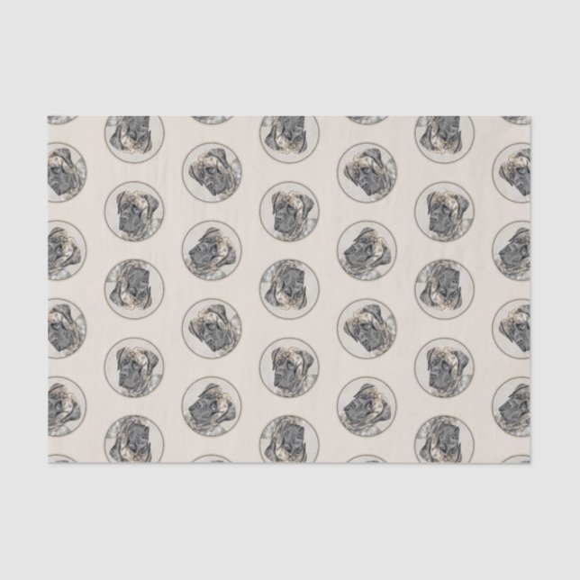 Papier Mousseline Peinture mastiff anglais Brindle art original chie (Recto)