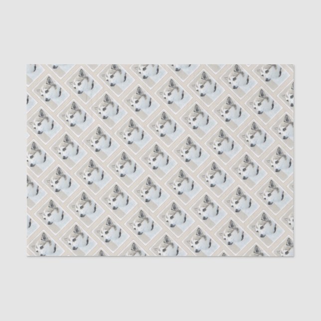 Papier Mousseline Peinture norvégienne Lundehund - Art original chie (Recto)