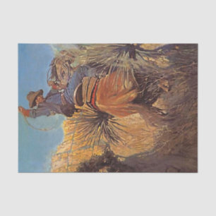 Papier Mousseline Peinture occidentale « Cheval sautant d'un serpent