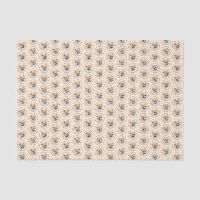 Papier Mousseline Peinture Poméranienne (orange) - Art Chien origina (Recto)