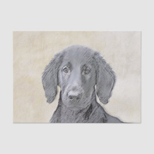 Papier Mousseline Peinture Retriever à revêtement plat - Art Chien o