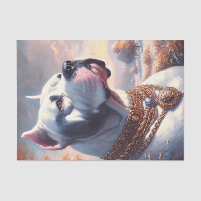 Papier Mousseline Peinture rétro Dogo Argentino (Recto)