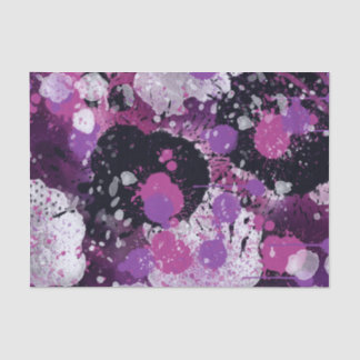 Papier Mousseline Peinture rose noir blanc éclaboussure Abstraite Dé
