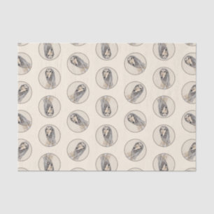 Papier Mousseline Peinture Saluki Fawn Sable mignonne Original Chien