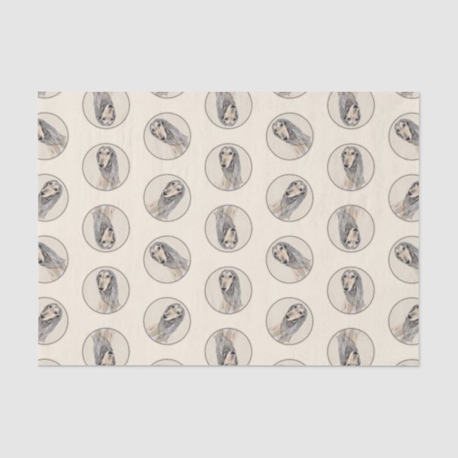 Papier Mousseline Peinture Saluki Fawn Sable mignonne Original Chien (Recto)