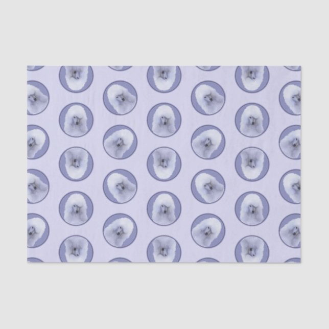 Papier Mousseline Peinture standard de caniche blanc Art original ch (Recto)