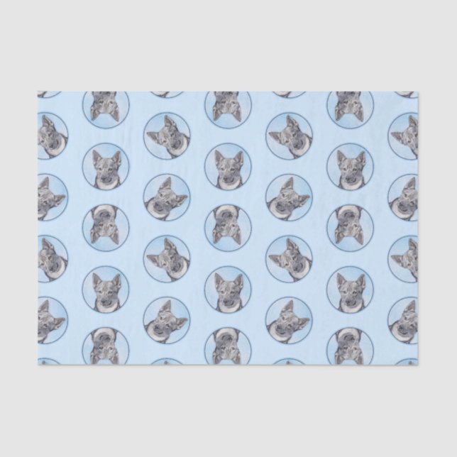 Papier Mousseline Peinture suédoise Vallhund Cute Original Chien Art (Recto)