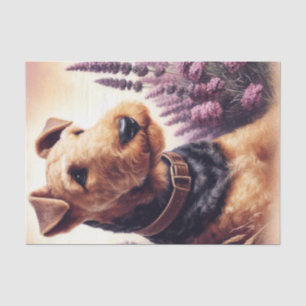 Papier Mousseline Peinture vintage Airedale Terrier