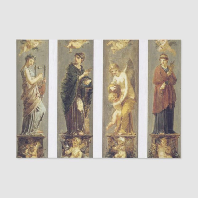 Papier Mousseline Peinture Vintage des anges (Recto)