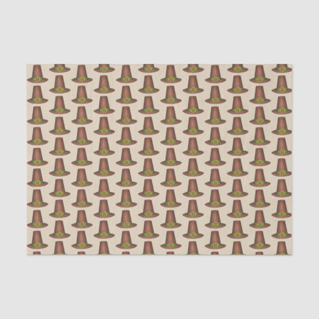 Papier Mousseline Pèlerin Puritan Casquette Bon thanksgiving Automne (Recto)