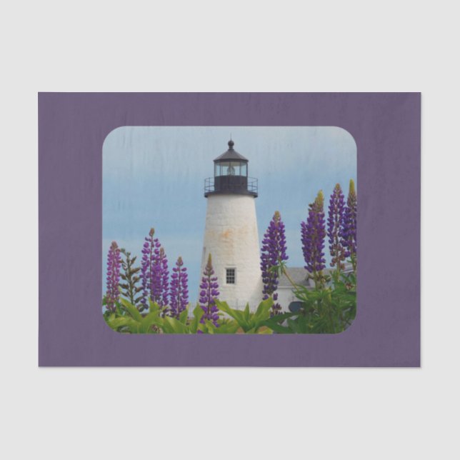 Papier Mousseline Pemaquié Phare Lupine Floral Decoupage (Recto)