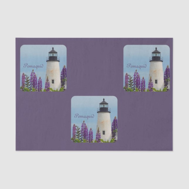 Papier Mousseline Pemaquied Point Plum Lighthouse Decoupage (Recto)