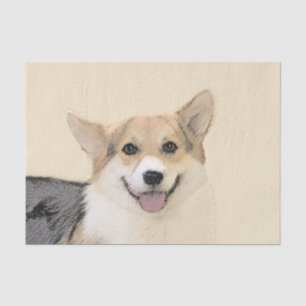 Papier Mousseline Pembroke Welsh Corgi Peinture - Art Chien original