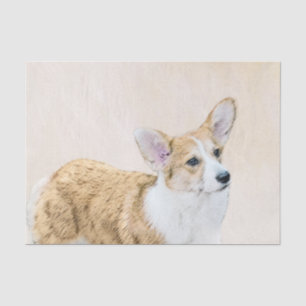 Papier Mousseline Pembroke Welsh Corgi Peinture - Art Chien original