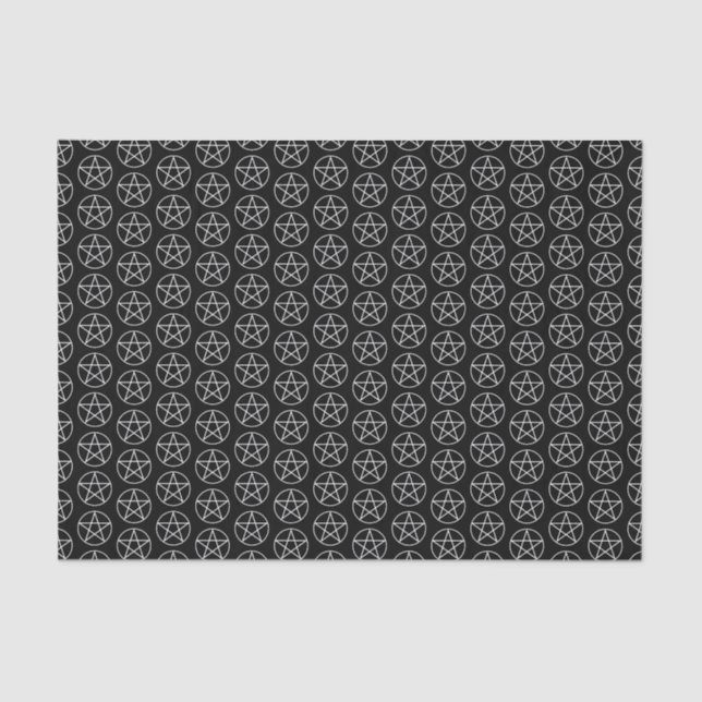 Papier Mousseline Pentagramme blanc sur noir (Recto)