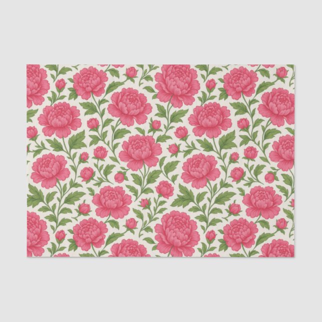Papier Mousseline Peonées roses florales esthétiques (Recto)