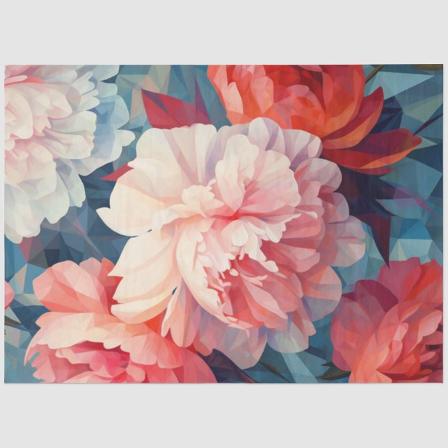 Papier Mousseline Peonies Series Design 9 (Recto)