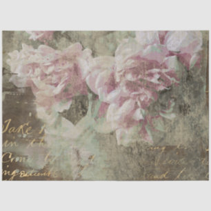 Papier Mousseline ** Peony Floral AR23 Découpage Vintage victorien