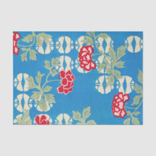 Papier Mousseline Peony Floral Imprimer Vintage Japonais Retro Motif